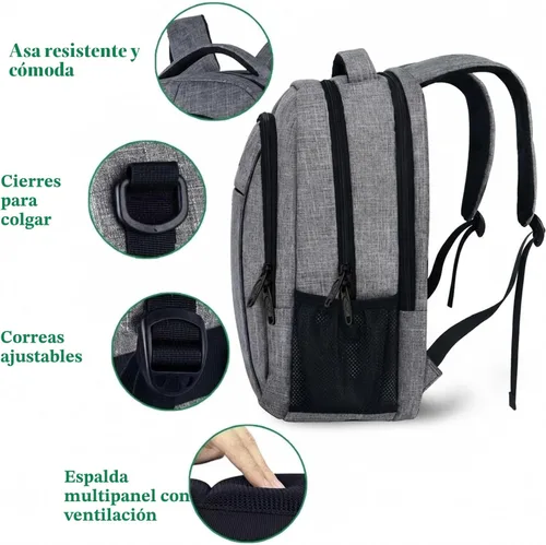 Miniatura 6 de MATEIN - Mochila de viaje para laptop, mochila empresarial antirrobo, delgada, resistente, puerto de carga USB, impermeable, para universidad o Gris
