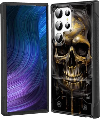 Miniatura 82 de Funda para Galaxy S24 Plus con soporte, doble capa híbrida de policarbonato duro y silicona suave, resistente a prueba de golpes, funda protectora