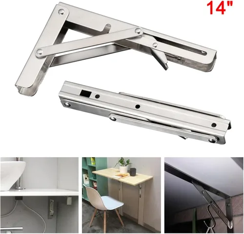 Miniatura 2 de SBTRKT 2 piezas de acero inoxidable plegable soporte de mesa soporte estante banco 440.9 lbs carga pesada Repisas Flotantes Mesa plegable