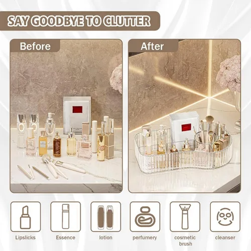 Miniatura 5 de Organizador de maquillaje transparente para tocador, almacenamiento acrílico para el cuidado de la piel y organización de maquillaje