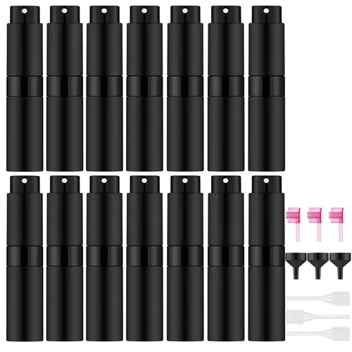 Lil Ray 8 ml/14 piezas Atomizador de Perfume Portátil Mini, Botella de Spray Pequeña Recargable Vacía para Viaje, Vaporizador de Colonia de Bolsillo