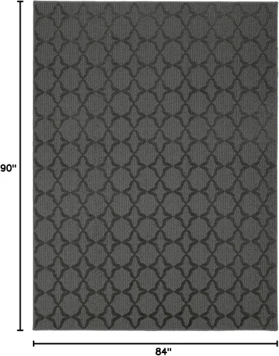 Miniatura 332 de Garland Rug Sparta - Alfombra antideslizante de polipropileno de 2 pies x 12 pies, color negro, ideal para salas de estar y pasillos, elegante