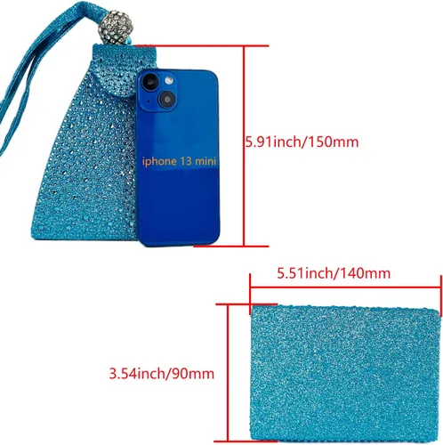 Miniatura 3 de Bolso de noche único con diamantes de imitación para mujer, bolso de mano triangular