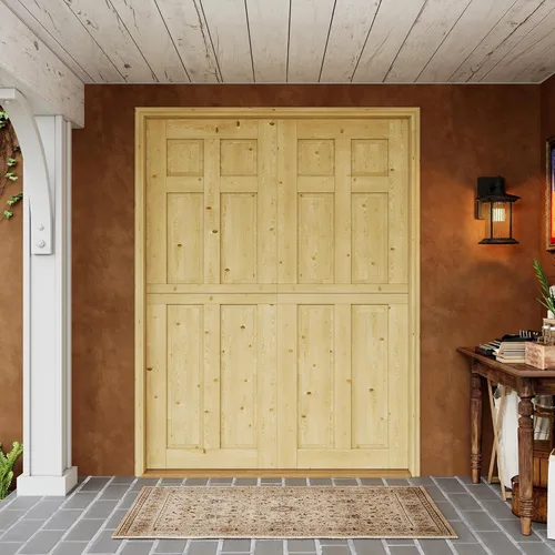 Miniatura 10 de Tablero de Puerta Holandesa para Interior y Exterior, 36" x 80", Universal 4 Lite Vidrio Templado Transparente Puerta Individual Dividida, Puerta