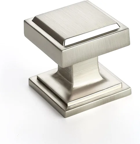 Miniatura 10 de Ravinte Paquete de 20 pomos cuadrados de latón antiguo para gabinetes de cocina, tiradores de cajones sólidos de zinc, manijas de gabinete de granja