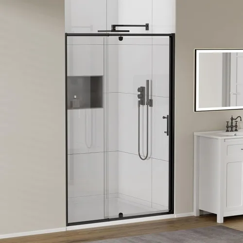 Miniatura 12 de Findepot Puerta de ducha pivotante de vidrio de 38-42" x 71" con vidrio transparente de 1/4" (6mm), puerta de ducha pivotante con acabado de níquel
