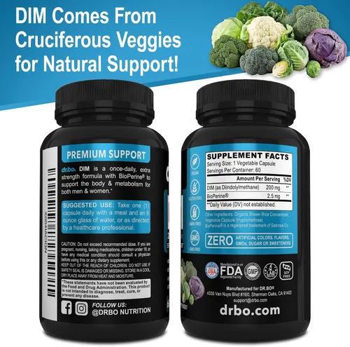 Miniatura 9 de Suplemento DIM para mujeres y hombres 200 mg – Bloqueador de estrógenos andrógenos para hombres y mujeres, píldoras hormonales para el acné