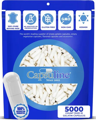 Miniatura 9 de Capsuline Tamaño 0 – Cápsulas de gelatina vacías de color blanco – 1000 unidades – Cápsulas vacías de gel – Relleno de cápsula de píldora bovina