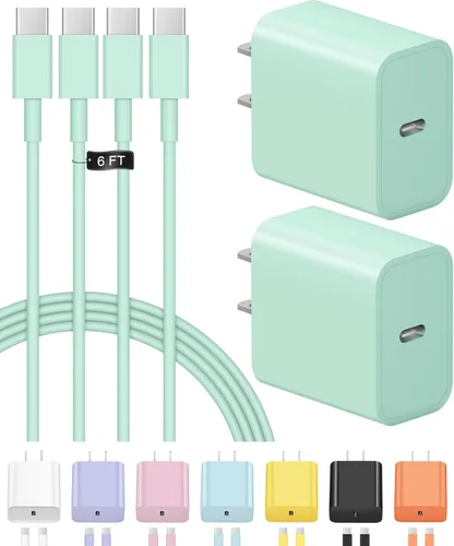 Miniatura 21 de Cargador de carga rápida USB C para iPhone 17, 16, 15, paquete de 2 cargadores tipo C, cable de 6 pies para iPhone 17/17 Plus/17 Pro/17 Pro