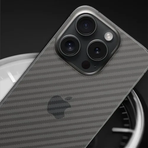 Miniatura 3 de Epivol Protector de pantalla trasera 3D Fibra de carbono Ultra Thin Protector Film para iPhone 15 Pro -2 PC Transparente