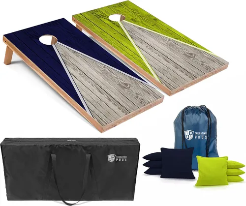 Miniatura 35 de Tailgating Pros Juego de tablero de Cornhole ligero con diseño piramidal con bolsas de frijoles y estuche de transporte, juego de cornhole