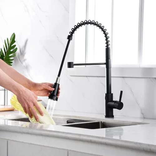 Miniatura 6 de TIORIY Cabezal de Repuesto para Grifo de Cocina Negro, con 15 Adaptadores de Plástico Cabezal Rociador de Grifo Extraíble, Boquilla Rociadora Negro
