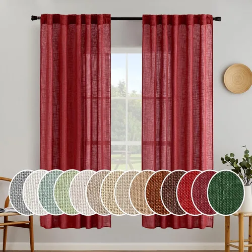 Miniatura 133 de MIULEE Cortinas de lino blanco de 108 pulgadas de largo para dormitorio, sala de estar, cortinas de ventana con textura de lino suave y grueso, Lino