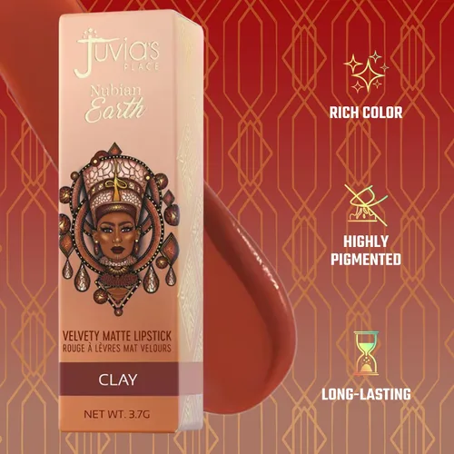 Miniatura 3 de Juvia's Place Nubian Earth Matte Lipstick Clay - Lápiz labial hidratante de larga duración, maquillaje de labios ricamente pigmentado, cremoso