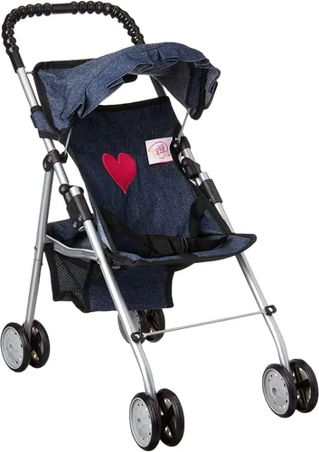 Miniatura 11 de The New York Doll Collection My First Doll Stroller con Canasta, Cochecito de Muñeca Plegable (Acolchado Rojo)