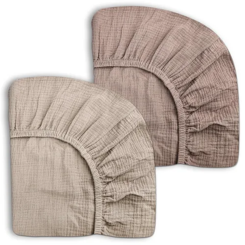 Miniatura 16 de Pack and Play Sábanas para bebés, niños y niñas, 39 x 27 x 3 pulgadas, muselina neutra de algodón, paquete N Play, sábana con estilo bohemio