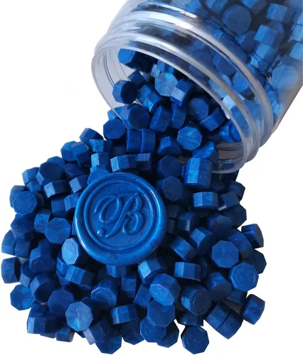 400 cuentas de cera de sellado para sellos, cuentas de sello de cera PORXFLY ideales para invitaciones de boda, paquetes de vino, sobres de Azul