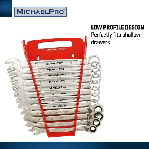 Miniatura 5 de MichaelPro Organizador de llaves de 15 piezas con mango, rojo, no magnético