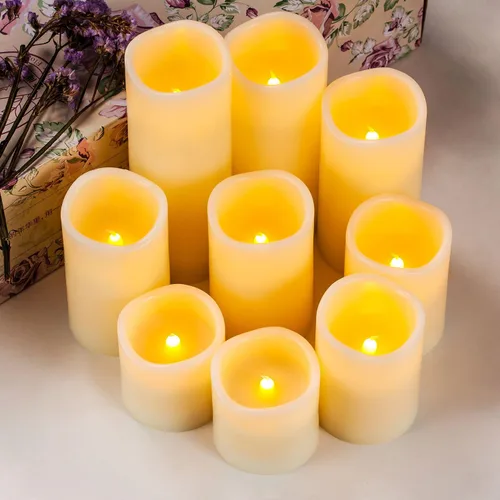 Miniatura 2 de Velas grandes de LED sin llama con temporizador remoto de 10 botones, de Ry