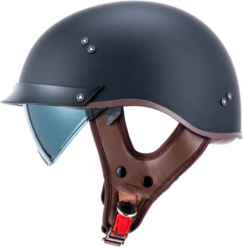 Miniatura 16 de VCOROS - Medio casco para motocicleta F07 de cara abierta, aprobado por DOT VCOROS Medio casco de motocicleta F07 de cara abierta aprobado por DOT