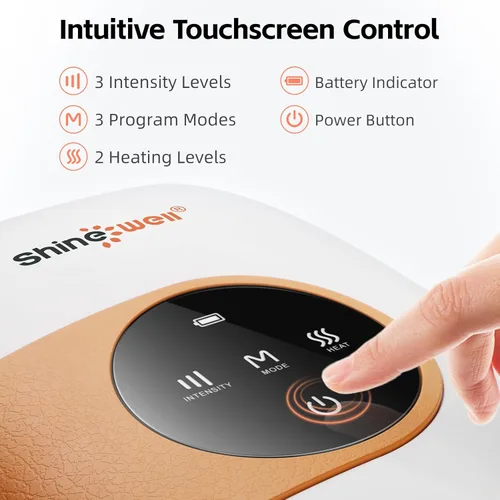 Miniatura 4 de SHINE WELL Masajeador de manos, masajeador de manos inalámbrico con calor y compresión para artritis y túnel carpiano, alivio del dolor muscular