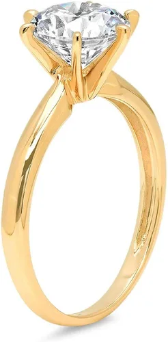 Miniatura 2 de Clara Pucci Anillo de boda de 2,0 quilates de corte redondo brillante VVS1 con piedra natal ideal sin conflictos con diamantes de imitación