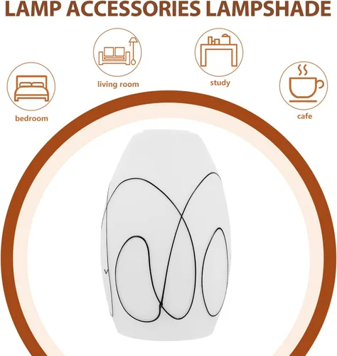Miniatura 4 de OSALADI Elegante pantalla de cristal moderna lámpara colgante pantalla reemplazo lámpara cubierta para la luz de techo sala de estar