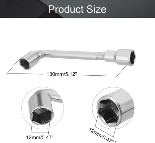 Miniatura 2 de Utoolmart Llave hexagonal abierta de 6 puntos en forma de L de 0.472 in, métrica, 1 unidad