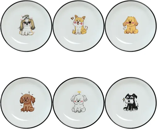 Miniatura 19 de SOCOSY Platos de cerámica súper lindos con animales de dibujos animados, platos de condimentos, pequeños tazones para alimentación de gatos, perros