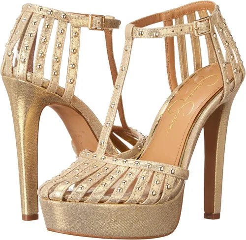 Miniatura 7 de Jessica Simpson Bakir NegroBlanco Correa De Tobillo Tacón De Aguja Rhinestone Bombas