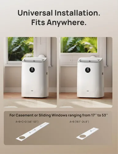 Miniatura 7 de Dreo - Aire acondicionado portátil, 8000 BTU ASHRAE (5000 BTU DOE) Unidad inteligente de aire acondicionado para dormitorio con enfriamiento sin