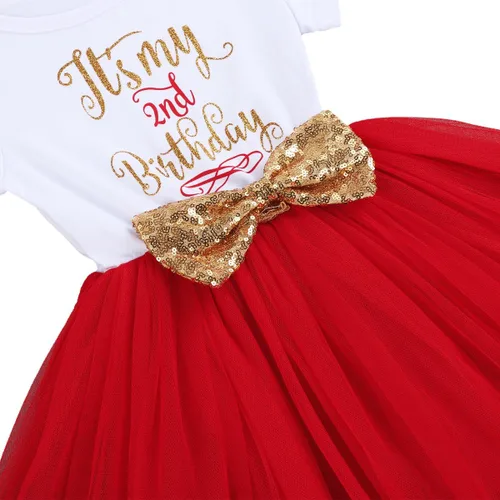 Miniatura 3 de Its My 1st2nd Birthday Cake Smash - Vestido de fiesta para bebés y niñas vestido de tutú con lazo de lentejuelas brillantes con diadema
