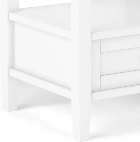 Miniatura 8 de SIMPLIHOME - Mesa lateral estrecha rectangular Warm Shaker, de madera maciza, de 14 pulgadas de ancho, estilo transicional, color negro, para sala