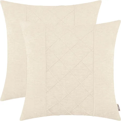 Miniatura 36 de BRAWARM Fundas de almohada 40x40 cm - Paquete de 2 fundas de almohada de chenilla negra, fundas de almohada de chenilla suave teñida sólida