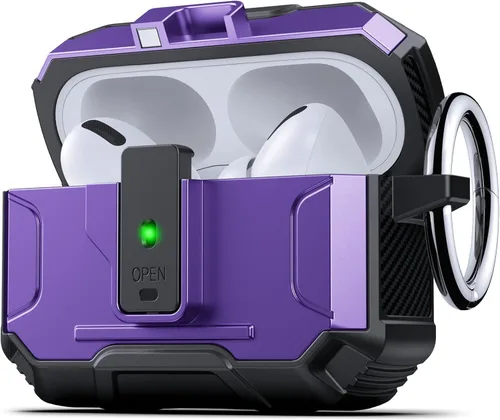Miniatura 45 de DASFOND - Funda de armadura para AirPods de 2ª y 1ª generación, carcasa de cuerpo completo de grado militar a prueba de golpes, soporte de carga