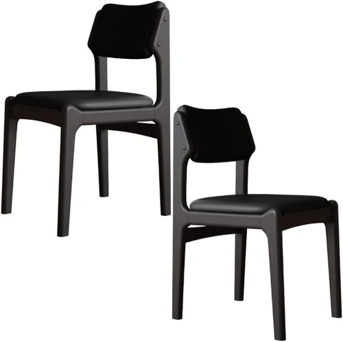YVYKFZD Wooden Dining Chairs Set, Leather Dining Room Chair with Back, Upholstered Kitchen Chairs, Armless Living Room Chair, for Bedroom Offices