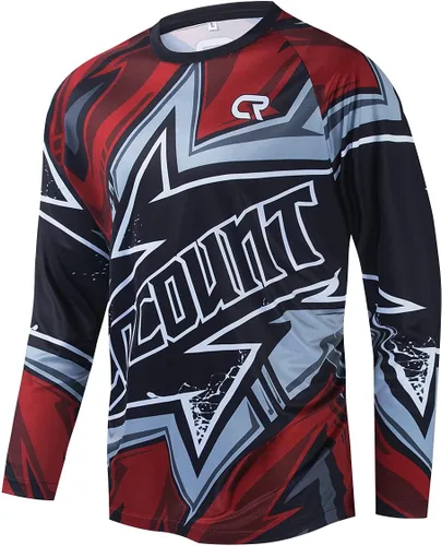 Men's Mountain Bike Jersey Shirt Long Sleeve MTB Jersey Cycling Jersey BMX Downhill Motocross T-Shirt