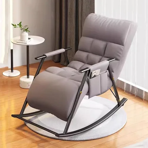 Miniatura 13 de Mecedora reclinable ajustable para balcón y patioSilla moderna para exteriores para sala de estar y ocio, muebles cómodos de relajación, marco