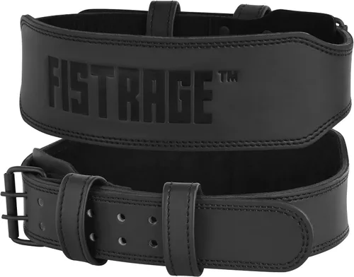 Miniatura 2 de FISTRAGE - Cinturón de cuero para levantamiento de pesas, correa de apoyo para la espalda, entrenamiento de fitness para entrenamientos duros