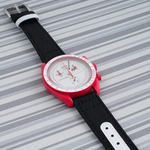Miniatura 170 de StrapHabit Correa de reloj de liberación rápida, correa de reloj de tela de vela, dos longitudes, correa de reloj de piel de nailon, 0.748 in, 0.787