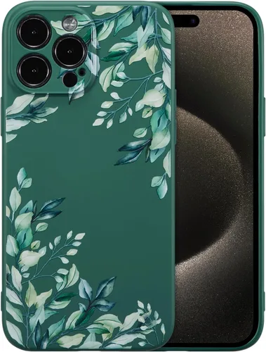 Miniatura 80 de RALEAVO Funda Floral para iPhone 12, Cubierta de Silicona Líquida con Bonito Patrón de Rama de Flores para Niñas y Mujeres, Funda Protectora de Goma