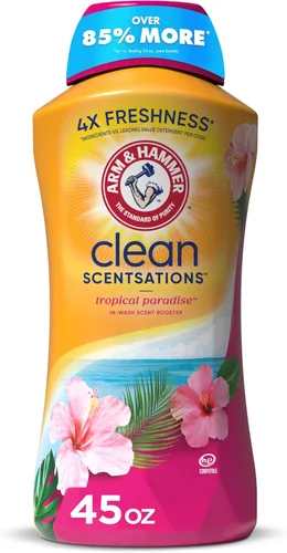 ARM & HAMMER Clean Scentsations In-Wash Scent Booster, potenciador de aroma para la ropa con aroma a paraíso tropical, 45 oz