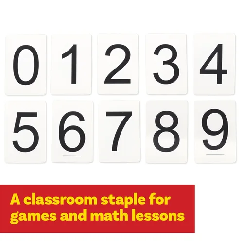 Miniatura 5 de Learning Advantage Tarjetas de números 0-9 Negro Juego de 50 Reconocimiento de números de práctica Recurso de aula