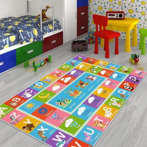 Miniatura 42 de ABC - Alfombra educativa del alfabeto, alfombra de juego de 4 x 6 pies para niños, sala de juegos, tapete antideslizante para niños y niñas Alphabet