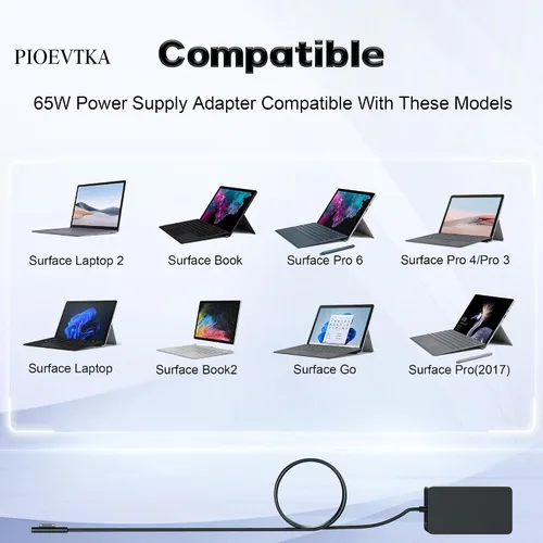 Miniatura 2 de PIOEVTKA Cargador para Microsoft Surface Pro Laptop 65W Microsoft Surface Cargador