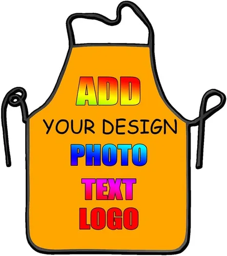 Miniatura 4 de NALAHOME Delantales personalizados para hombres y mujeres delantales personalizados con logotipo de texto fotográfico Negro