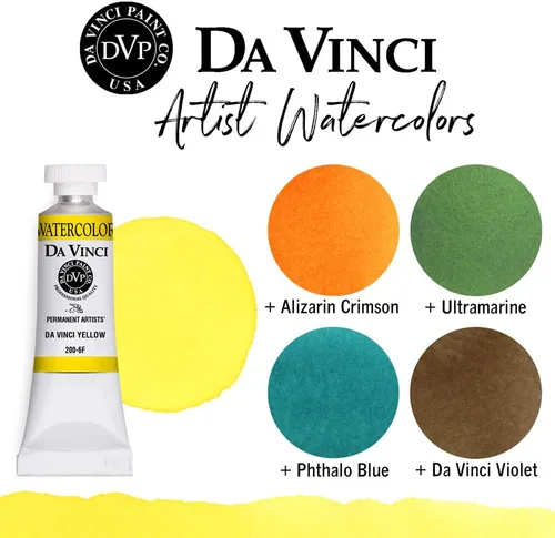 Miniatura 305 de DA VINCI PAINTS Pintura Acuarela Profesional para Artistas, Alizarin Crimson (Quinacridone), 37ml Índigo