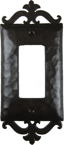 Miniatura 2 de Cubierta de placa de interruptor de pared de hierro forjado con desplazamiento español EPH23 (negro)