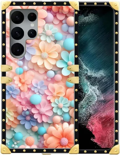 Miniatura 19 de Funda compatible con Samsung Galaxy S22 Ultra, funda protectora de TPU suave a prueba de golpes de 4 libélulas en la flor para Samsung Galaxy S22