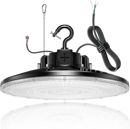 Miniatura 20 de Luz LED de alta bahía de 240W, AC100-277V 33,600LM 0-10V regulable (equivalente a 1200W HID/HPS) UL listado IP65 impermeable 5000K UFO LED luces